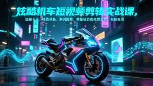 炫酷机车短视频剪辑实战课，运镜卡点、特效调色、案例拆解，零基础剪出高赞大片，吸粉变现-泱泱学习社