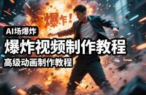 AI场景爆炸视频制作教程，利用人物实拍视频制作出高级的动画特效-泱泱学习社