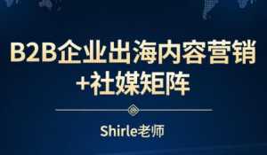 shirle老师·B2B企业出海内容营销+社媒矩阵-泱泱学习社