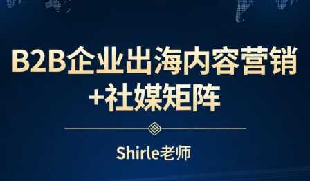 shirle老师·B2B企业出海内容营销+社媒矩阵-泱泱学习社