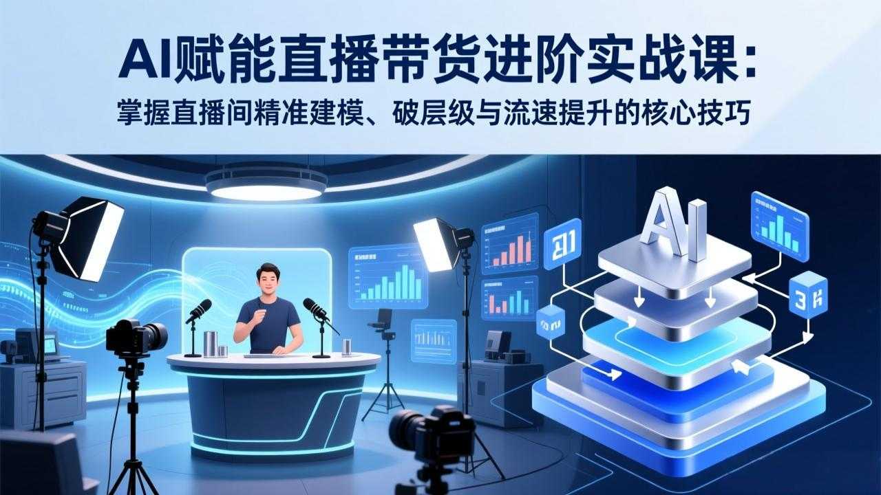 AI赋能直播带货进阶实战课：掌握直播间精准建模、破层级与流速提升的核心技巧-泱泱学习社