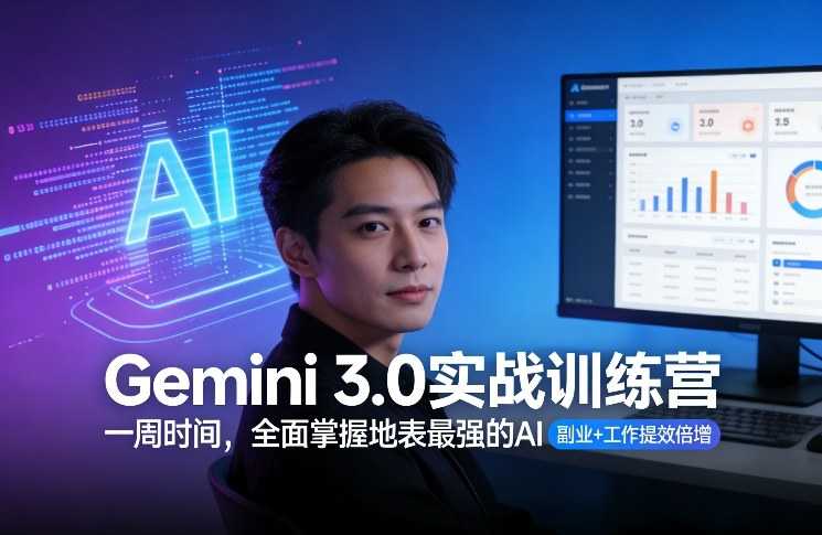 Gemini 3.0实战训练营，一周时间，全面掌握地表最强的AI，副业+工作提效倍增-泱泱学习社