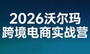 2026沃尔玛跨境电商实战营-泱泱学习社