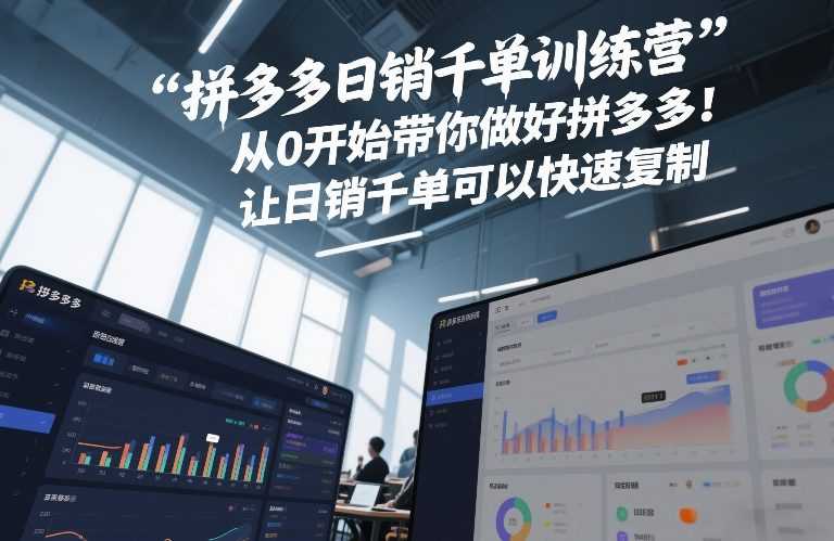 拼多多日销千单训练营，从0开始带你做好拼多多，让日销千单可以快速复制(更新26年2月)-泱泱学习社