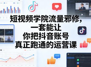 短视频学院流量邪修，一套能让你把抖音账号真正跑通的运营课-泱泱学习社
