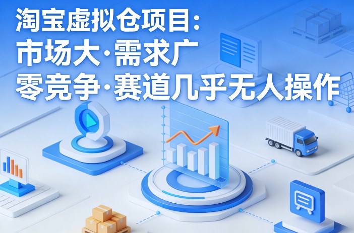淘宝虚拟仓项目，市场大，需求广，零竞争，赛道几乎没人操作-泱泱学习社