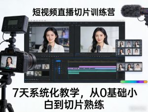 短视频直播切片训练营，7天系统化教学，从0基础小白到切片熟练-泱泱学习社