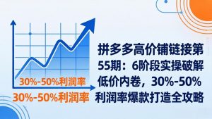 拼多多高价铺链接第55期：6阶段实操破解低价内卷，30%-50%利润率爆款打造全攻略-泱泱学习社