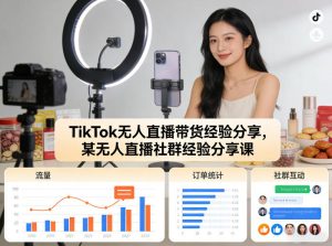TikTok无人直播带货经验分享，某无人直播社群经验分享课-泱泱学习社
