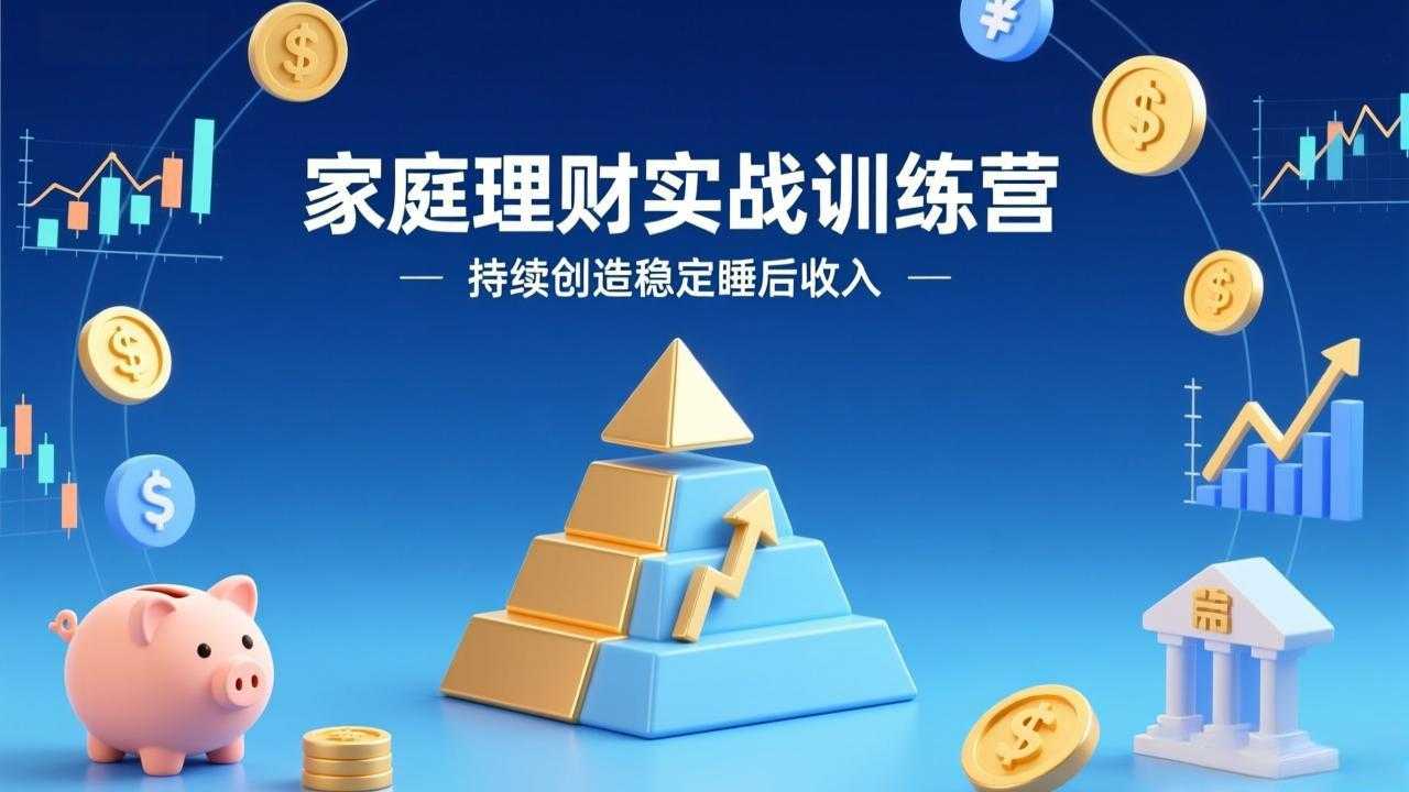 家庭理财实战训练营：从0到1建体系，三阶进阶层层递进，助你持续创造稳定睡后收入-泱泱学习社