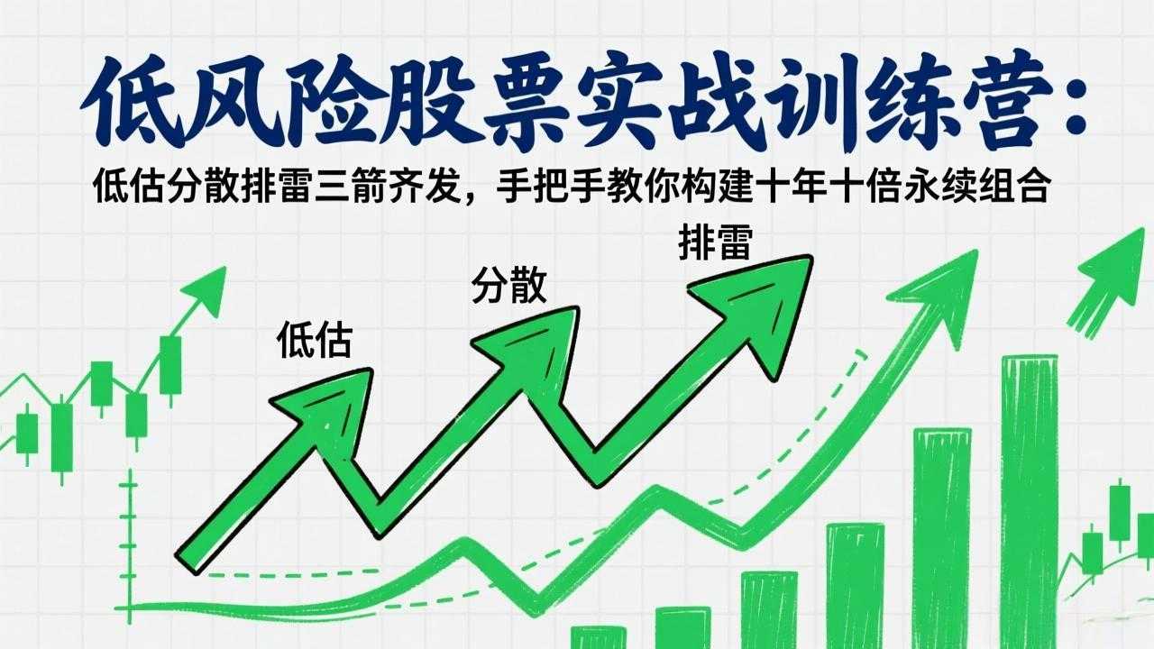 低风险股票实战训练营：低估分散排雷三箭齐发，手把手教你构建十年十倍永续组合-泱泱学习社