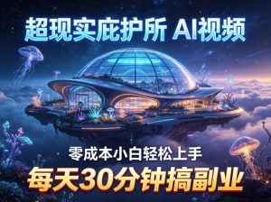 超现实庇护所AI视频项目拆解，零成本小白轻松上手，每天30分钟搞副业-泱泱学习社