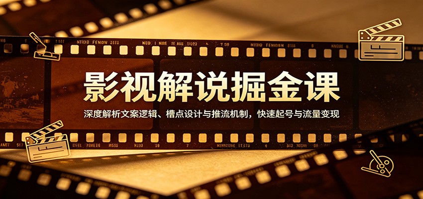 影视解说掘金课:深度解析文案逻辑、槽点设计与推流机制,快速起号与流量变现-泱泱学习社