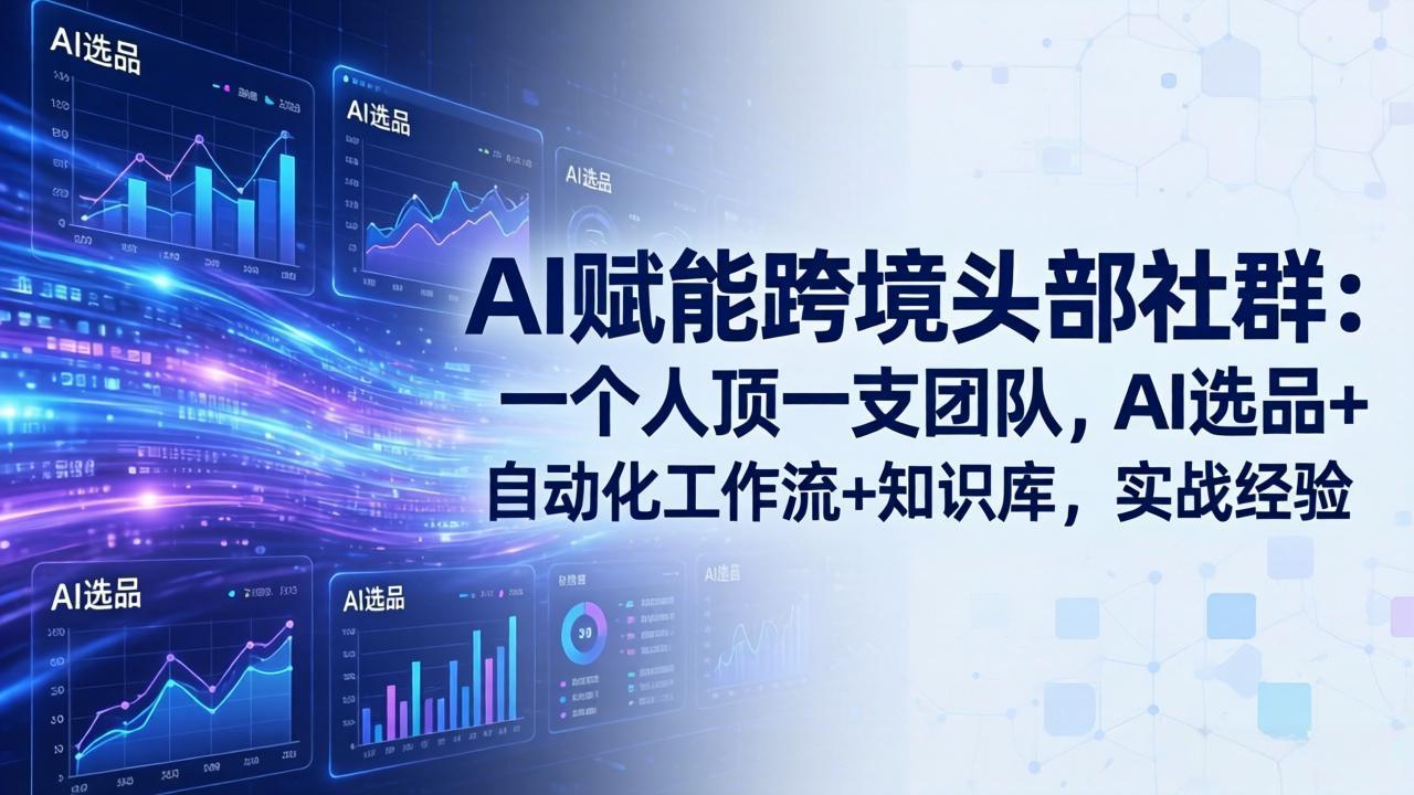 AI赋能跨境头部社群-更新4月23：一个人顶一支团队，AI选品+自动化工作流+知识库，实战经验-泱泱学习社