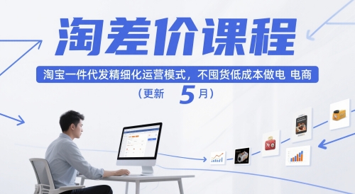 淘差价课程，淘宝一件代发精细化运营模式，不囤货低成本做电商(更新26年4月)-泱泱学习社
