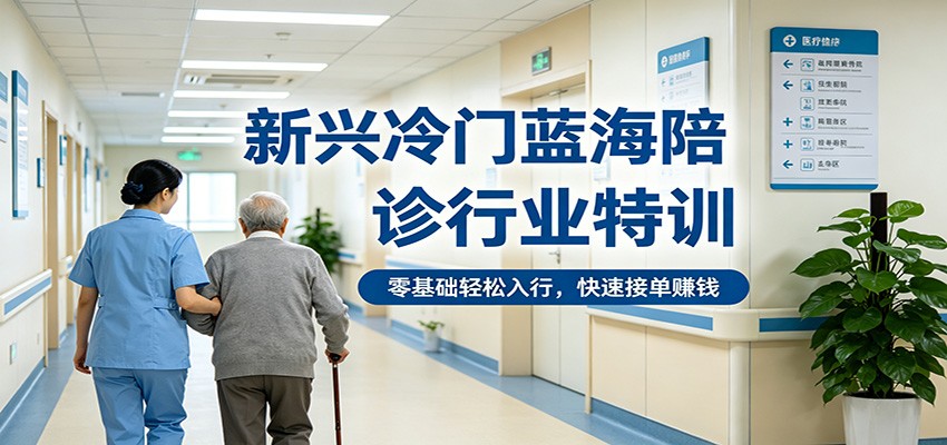 新兴冷门蓝海陪诊行业特训，零基础轻松入行，快速接单赚钱-泱泱学习社