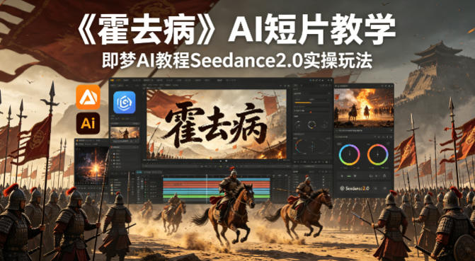 《霍去病》AI短片教学，即梦AI教程Seedance2.0实操玩法-泱泱学习社