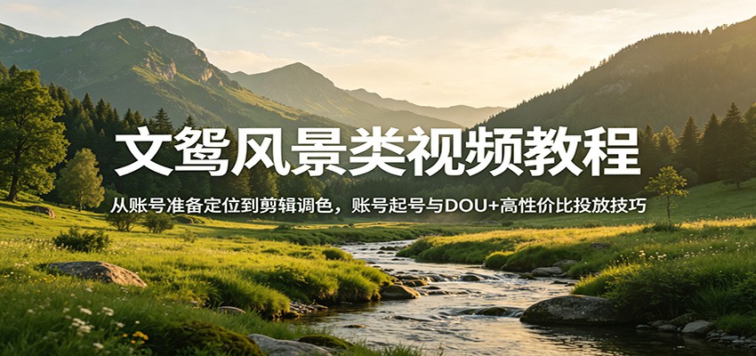 图片[1]-文鸳风景类视频教程：从账号准备定位到剪辑调色，账号起号与DOU+高性价比投放技巧-泱泱学习社