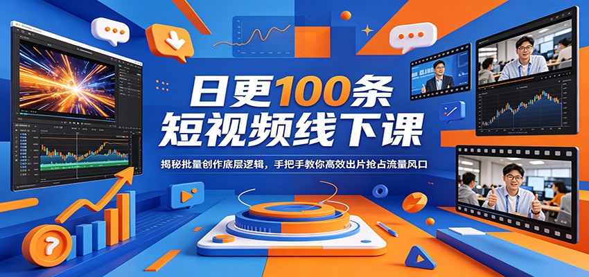 日更100条短视频线下课：揭秘批量创作底层逻辑，手把手教你高效出片抢占流量风口-泱泱学习社