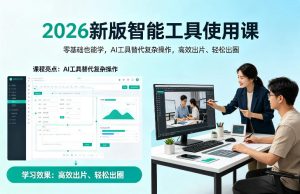 2026新版智能工具使用课，零基础也能学，用AI工具替代复杂操作，高效出片、轻松出圈-泱泱学习社