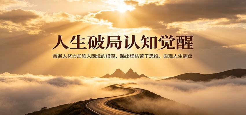 人生破局认知觉醒，普通人努力却陷入困境的根源，跳出埋头苦干思维，实现人生翻盘-泱泱学习社