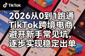 2026从0到1跑通TikTok跨境电商,避开新手常见坑,逐步实现稳定出单(更新0414)-泱泱学习社