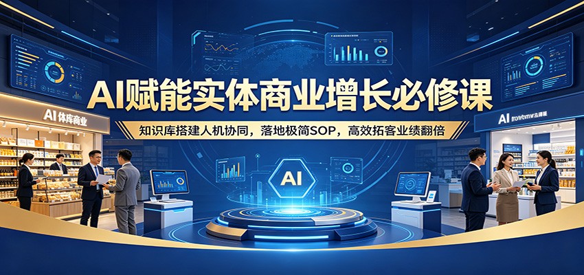 AI赋能实体商业增长必修课：知识库搭建人机协同，落地极简SOP，高效拓客业绩翻倍-泱泱学习社