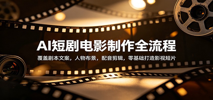 AI短剧电影制作全流程：覆盖剧本文案，人物布景，配音剪辑，零基础打造影视短片-泱泱学习社