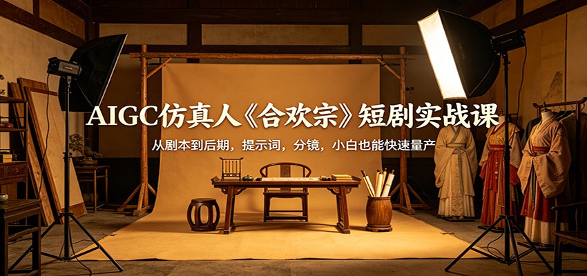 AIGC仿真人《合欢宗》短剧实战课：从剧本到后期，提示词，分镜，小白也能快速量产-泱泱学习社