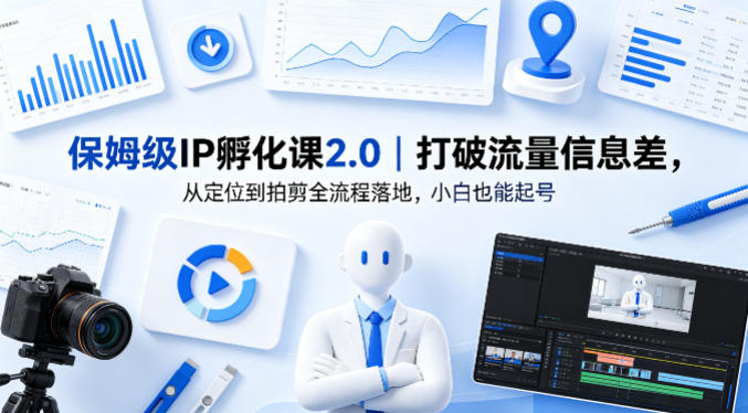保姆级IP孵化课2.0｜打破流量信息差，从定位到拍剪全流程落地，小白也能起号-泱泱学习社