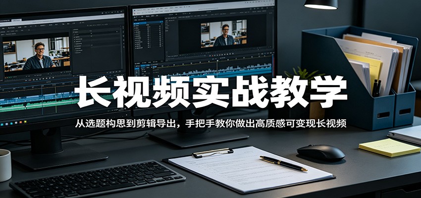 长视频实战教学，从选题构思到剪辑导出，手把手教你做出高质感可变现长视频-泱泱学习社