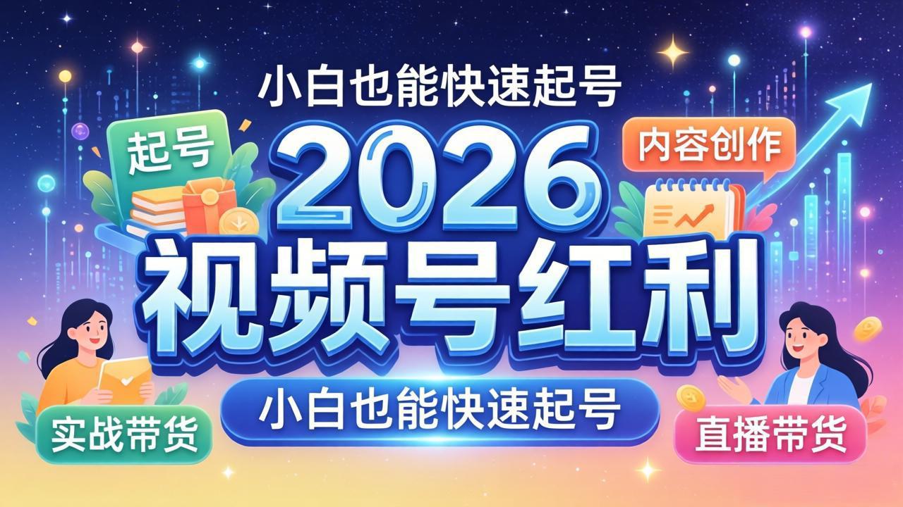 2026视频号红利实战营，大佬亲授起号、内容、直播、IP、投流、私域、矩阵全套落地打法-泱泱学习社