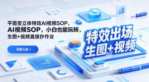 (特效出场)平面变立体特效AI视频SOP，小白也能玩转，生图+视频直接抄作业-泱泱学习社