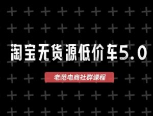 淘宝无货源价车5.0，​2026最新VIP淘宝无货源课程，1688代发，蓝海选品，零成本创业首选(更新26年4月)-泱泱学习社