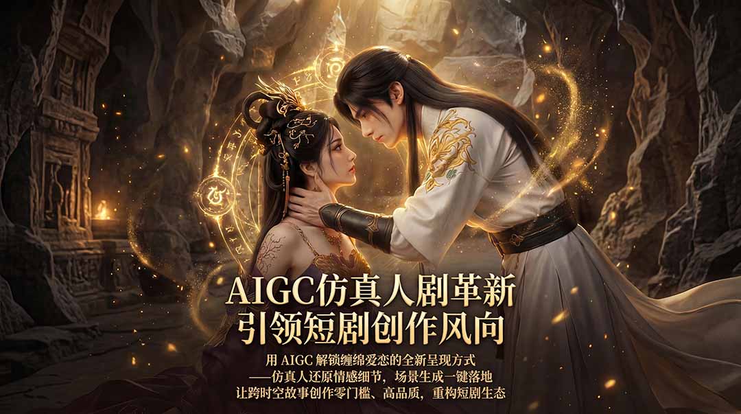 AIGC 仿真人短剧创作革新，解锁仙侠爱恋全新呈现，一键出高质场景，零门槛打造爆款剧集-泱泱学习社