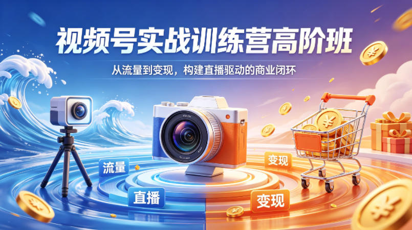 视频号实战训练营高阶班，从流量到变现，构建直播驱动的商业闭环(26年4月)-泱泱学习社