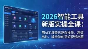 2026智能工具新版实操全课：用AI工具替代复杂操作，高效出片、轻松做创意短视频出圈-泱泱学习社