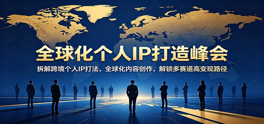 全球化个人IP打造峰会：拆解跨境个人IP打法，全球化内容创作，解锁多赛道高变现路径-泱泱学习社