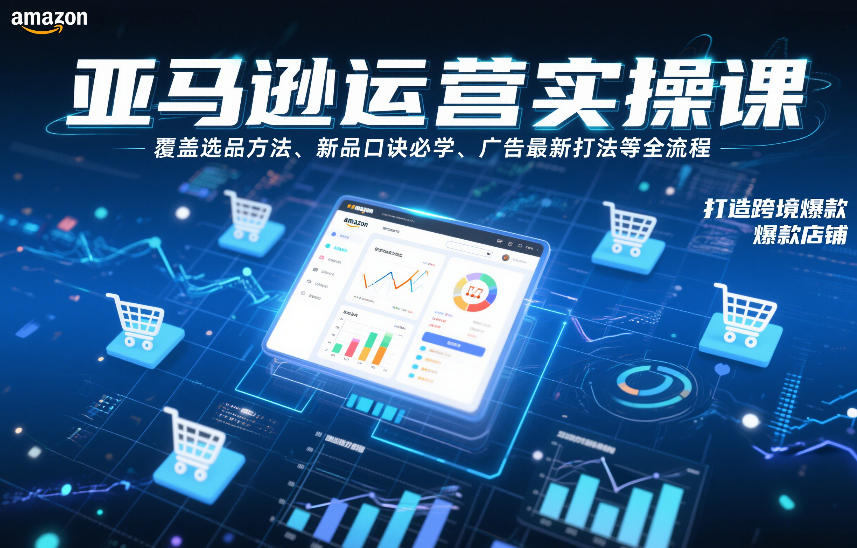 亚马逊运营实操课，覆盖选品方法、新品口诀必学、广告最新打法等全流程，打造跨境爆款店铺(更新4月)-泱泱学习社