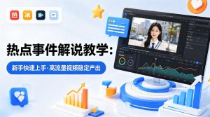 某大V的热点事件解说教学，新手也能快速上手，稳定产出高流量解说视频-泱泱学习社