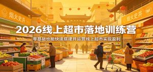 2026线上超市落地训练营，零基础也能快速搭建并运营线上超市实现盈利-泱泱学习社