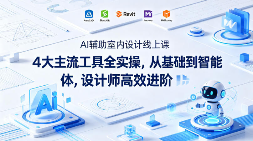 AI辅助室内设计线上课｜4大主流工具全实操，从基础到智能体，设计师高效进阶-泱泱学习社