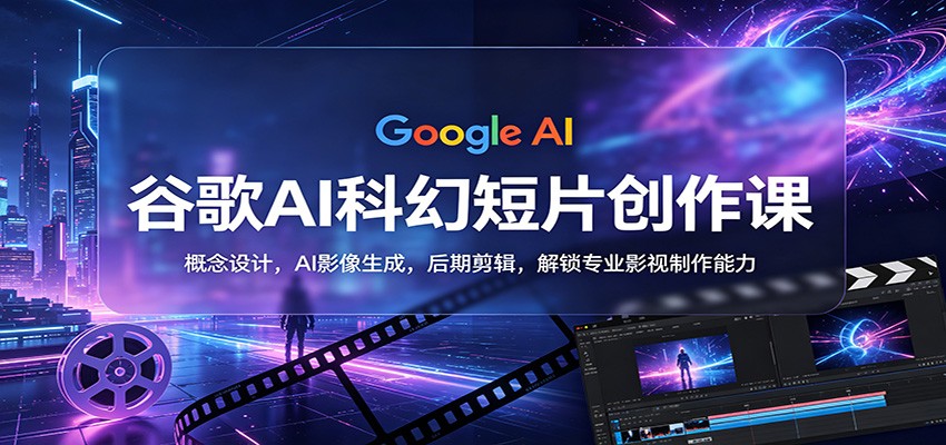 谷歌AI科幻短片创作课：概念设计，AI影像生成，后期剪辑，解锁专业影视制作能力-泱泱学习社
