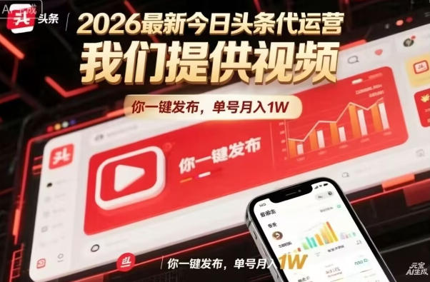 今日头条躺賺模式，你9我1，操作简单，一键发布，单机日入数百，长期合作【揭秘】-泱泱学习社