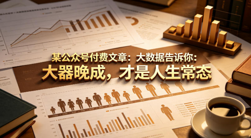 某公众号付费文章：大数据告诉你：大器晚成，才是人生常态-泱泱学习社