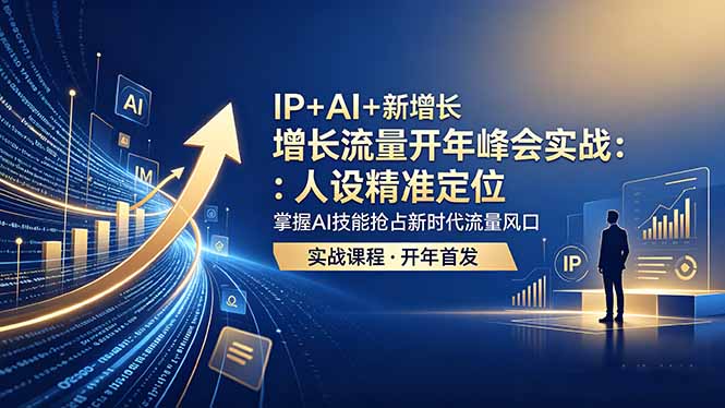 IP+AI+新增长 流量开年 峰会实战：人设精准定位 掌握AI技能抢占新时代流量风口-泱泱学习社