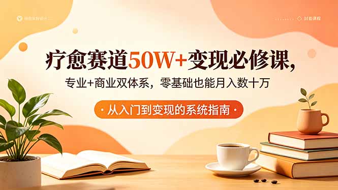 疗愈赛道50W+变现必修课，专业+商业双体系，零基础也能月入数十万-泱泱学习社