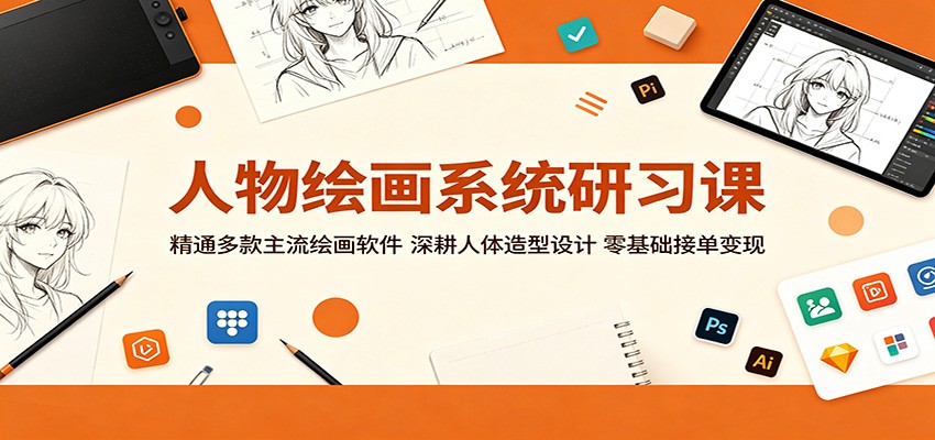 人物绘画系统研习课:精通多款主流绘画软件,深耕人体造型设计,零基础接单变现-泱泱学习社