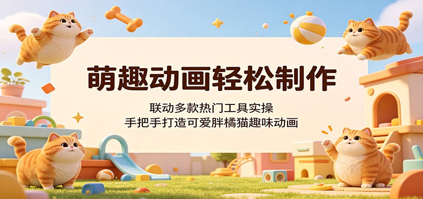 萌趣动画轻松制作，联动多款热门工具实操，手把手打造可爱胖橘猫趣味动画-泱泱学习社