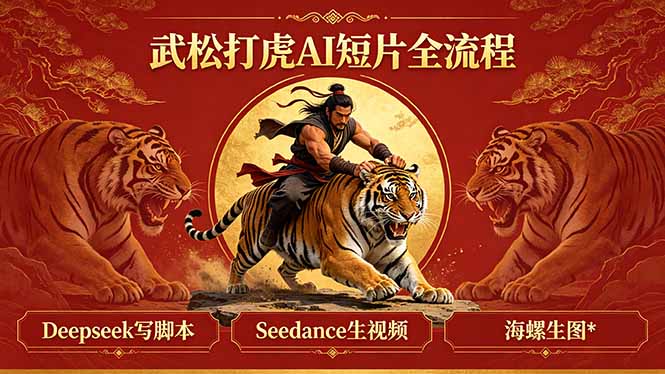 武松打虎AI短片全流程：Deepseek写脚本+Seedance生视频+海螺生图-泱泱学习社